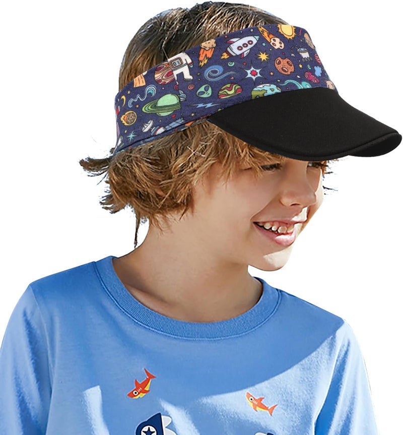 Holiberty Kids Boys Girls Quick Dry Cooling Sun Visor Beach Hat UPF50 Elastic Sports Headbands Summer Tennis Golf Cap Sun Hat Age 3-12 - Image 2